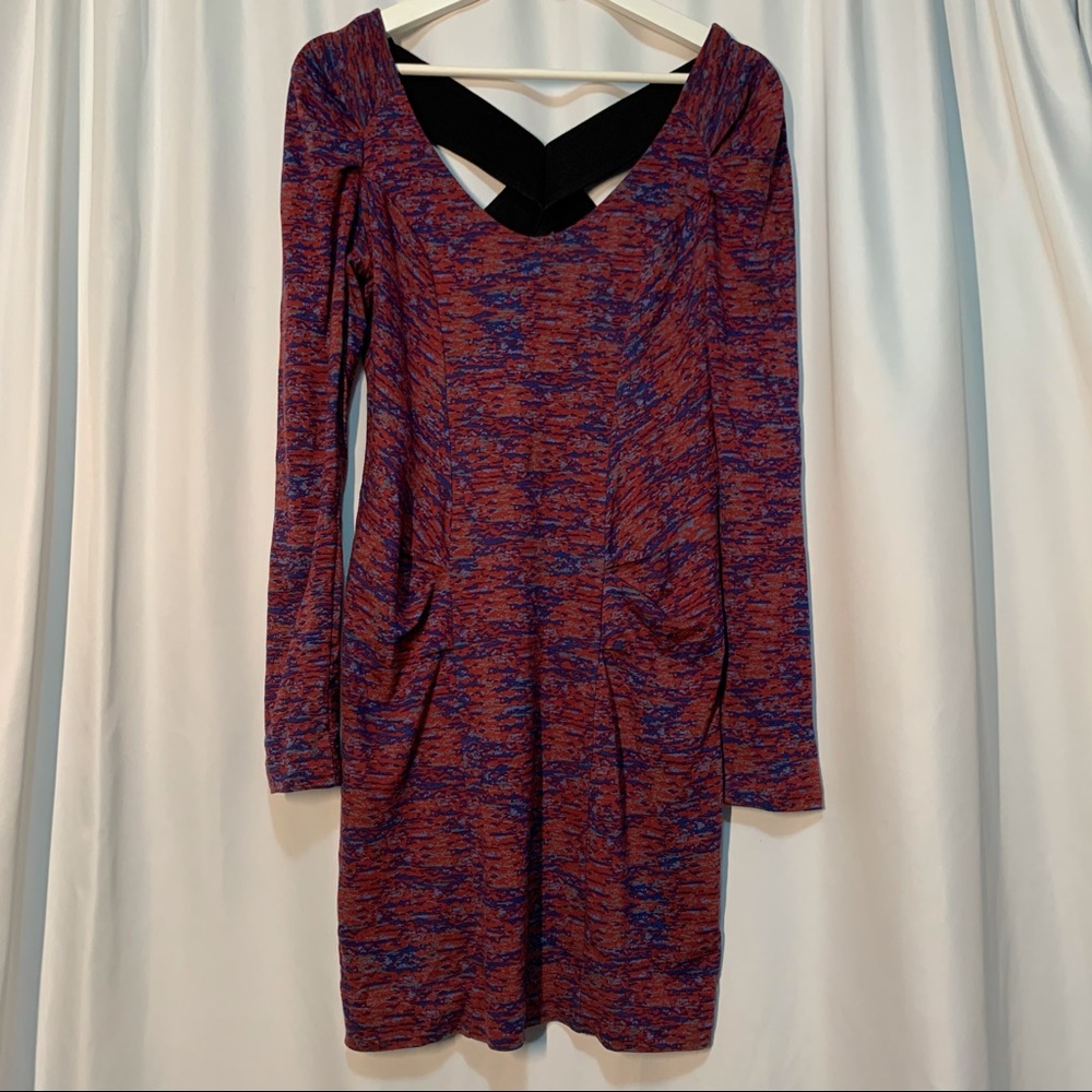 BCBGeneration red blue & black long sleeve dress